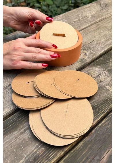 Mum Toz Kapakları 98mm Çap 35mm X 2 Mm Ahşap Fitil Boşluğu 50 Adet Kraft