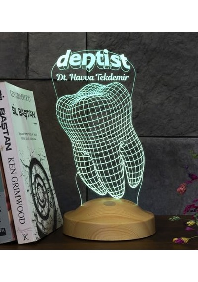 Diş Hekimi İçin 3d Dentist Led Lamba - Diş Doktoruna Özel Hediyesi Kişiye Özel Tasarım Diğer