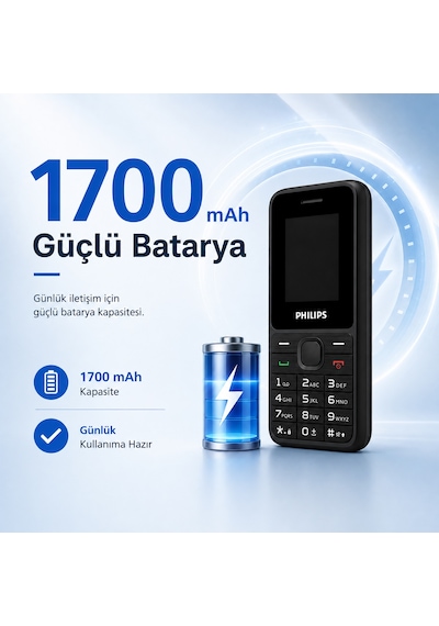 Philips Xenium E2125 Çift SIM Type-C Tuşlu Cep Telefonu Siyah