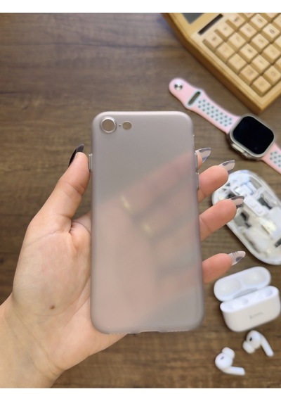 Apple iPhone 7 Uyumlu Süper İnce Mat Ultra Thin Silikon Kılıf Gri