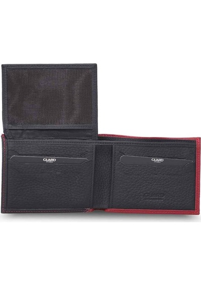 Guard Mat Kırmızı - Siyah Yatay Deri Cüzdan - Grd2403xw22273 Diğer Çok Renkli