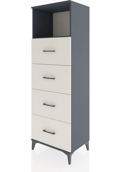 Hyperion Dolap Tek Raflı 4 Çekmeceli 60x44x182 Antrasit-aytaşı Antrasit Hyperion Dolap Tek Raflı 4 Çekmeceli 60x44x182 Antrasit-aytaşı Antrasit