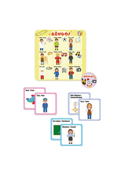 Bingo - Tombala Oyunu / Meslekler Ve Yardımcı Araçları - Occupations And Auxiliary Tools