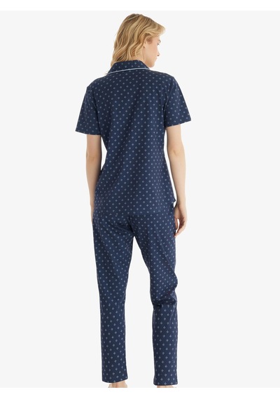 Blackspade Kadın Kısa Kol Önden Düğmeli Lacivert Pijama Takımı C9t3n8o15 lacivert