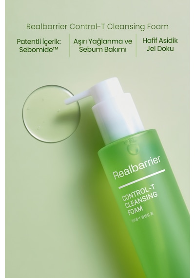 Fazla Sebum, Siyah Ve Beyaz Nokta Karşıtı Jel Temizleme Köpüğü Realbarrıer Control-t Cleansing Foam