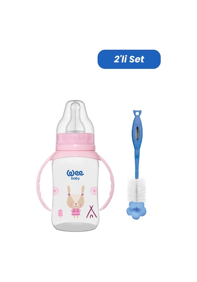 Wee Baby Klasik Kulplu Pp Biberon 150 Ml - Temizleme Seti Pembe