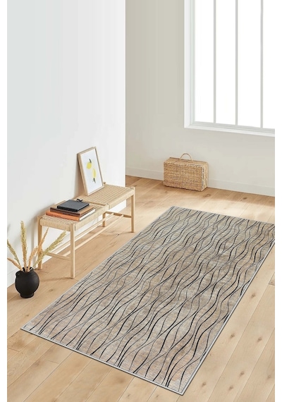West Home Dijital Baskı Yıkanabilir Kaymaz Taban Bej Salon Halısı Mutfak Halısı Yolluk Wh 530 Beige