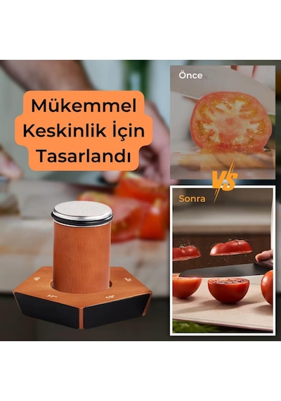 Polham Pro Serisi 5 Açılı Tüm Bıçaklara Uyumu Bileyici, Silindir Tipi Süper Keskinleştirici Bileme