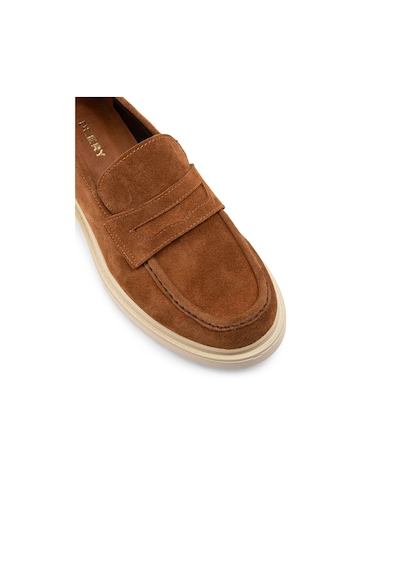 Deery Hakiki Süet Taba Rengi Loafer Kadın Ayakkabı - 01903ztbap01 Taba