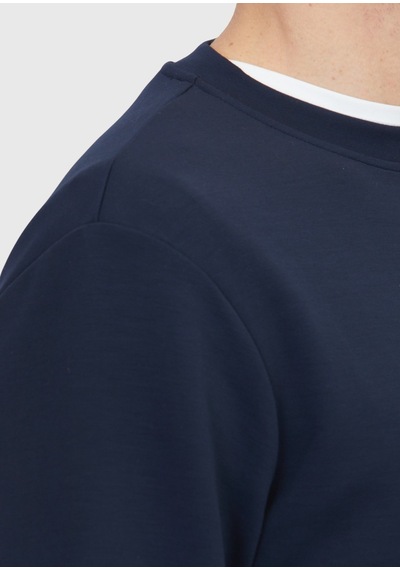 Ramsey Lacivert Bisiklet Yaka Düz Sweatshirt