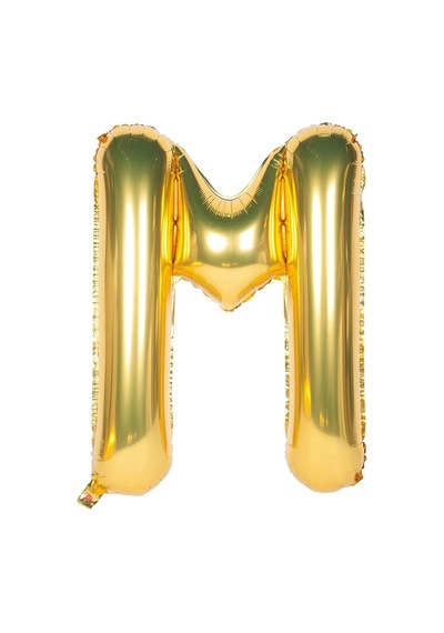 Folyo M Harfi Balon 100 Cm Gold Altın Büyük Boy 40inc Folyo Balon