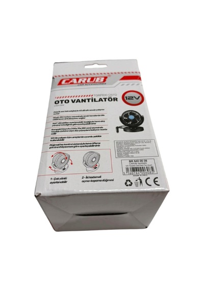 Torpido Üstü Tekli Oto Vantilatör 12v Fan