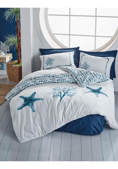 Cotton Box Maritime Çift Kişilik Nevresim Takımı Star Lacivert