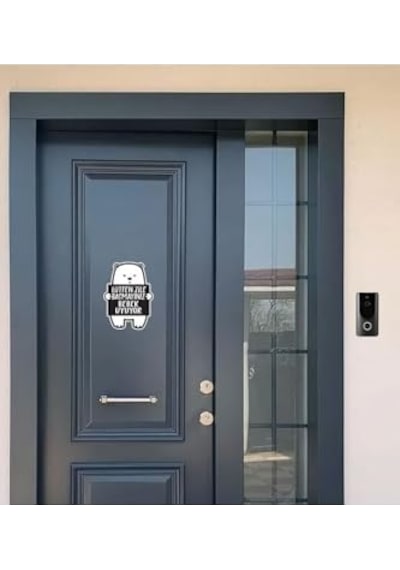 Lütfen Zile Basmayınız - Bebek Uyuyor Ayıcık Sticker Abanoz