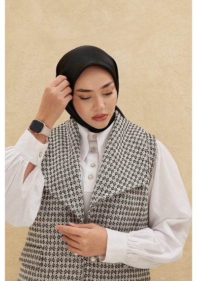 Silk Home Düz Shiny Eşarp - Siyah - Siyah