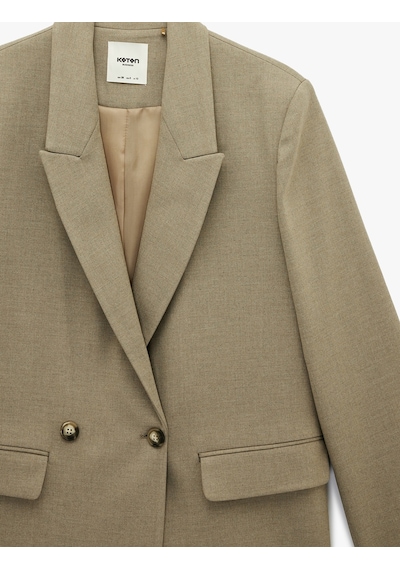 Koton Uzun Kollu Viskon Karışımlı Düğmeli Cepli Kruvaze Yaka Blazer Ceket Vizon 6sak50052uw Vizon Koton Uzun Kollu Viskon Karışımlı Düğmeli Cepli Kruvaze Yaka Blazer Ceket Vizon 6sak50052uw Vizon