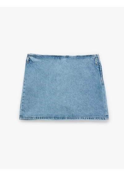 Koton Pamuklu Fermuarlı Relax Fit Mini Denim Şort Etek Açık İndigo 6sal70037md Koton Pamuklu Fermuarlı Relax Fit Mini Denim Şort Etek Açık İndigo 6sal70037md