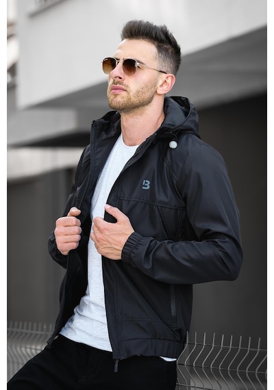 Oksit Bailey Suya Dayanaklı Slim Fit Erkek Kapüşonlu Mevsimlik Mont Yağmurluk 001