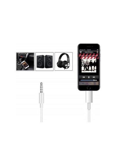 Apple Uyumlu İphone İpad İpod Lightning To Aux Çevirici Kablo 1mt Araç Müzik Kulaklık Ses Aux Dönüştürücü