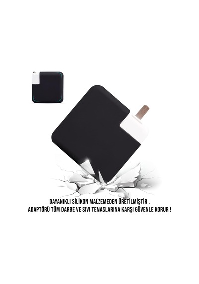 Macbook Şarj Aleti Kılıfı Silikon 45w A1374/a1436 Magsafe 1-2, 70w A2520 Usb-c Uyumlu Air 11/13.3 Ve Pro 14.2 Adaptör Koruyucu Siyah Belirtilmemiş
