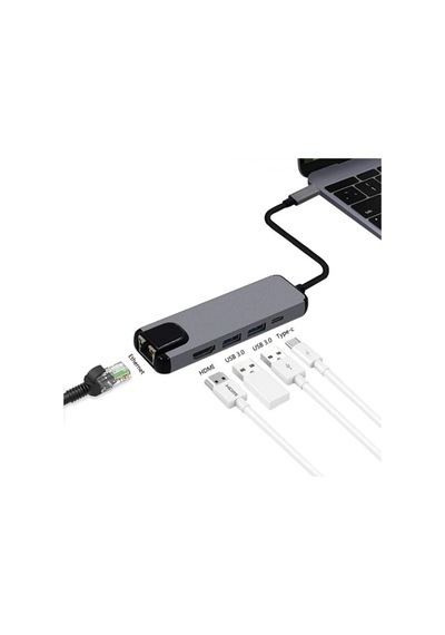 Ally 5in1 Usb 3.1 Type C To Hdmı 2xusb 3.0 Rj45 Ethernet Dönüştürücü Adaptör- 5775