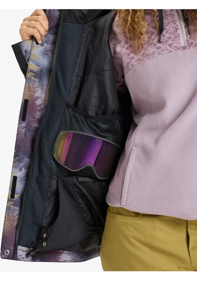 Roxy Jetty Block Jk Kadın Frost Gray - Plaid 1 Snowboard Ceketi Erjtj03528-slr1 Siyah - Mor