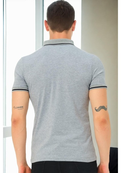 T9586 Dewberry Erkek Polo Yaka T-shırt-gri