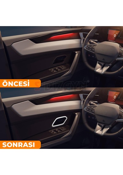S-dizayn Renault Boreal Krom İç Kapı Kolu Çerçevesi 4 Prç 2025 Üzeri A+ Kalite Mat Krom
