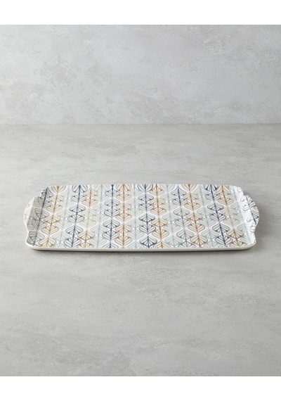 Cosy Stripe Melamin 2'li Tepsi 42x31 Cm + 25x38 Cm Mavi Mavi