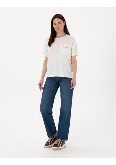 Pierre Cardin Kadın Beyaz Tişört 50301456-vr013 Beyaz