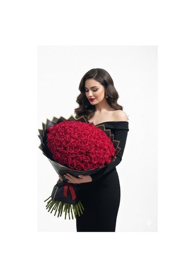 101 Kırmızı Kadife Yapay Gül Buketi Sevgiliye Gösterişli Romantik Hediye Kırmızı - 890677583 Kırmızı