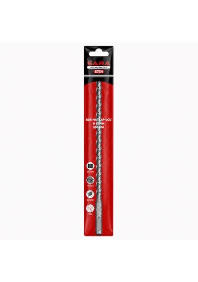 Sara S734 Sds Plus Matkap Ucu 10 X 350 Mm, 2 Kesicili Tungsten Karbür Uçlu