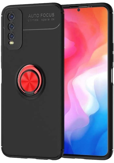 Vivo Y20 Kılıf Tchs Ravel Silikon Kapak - Siyah-kırmızı Siyah-kırmızı