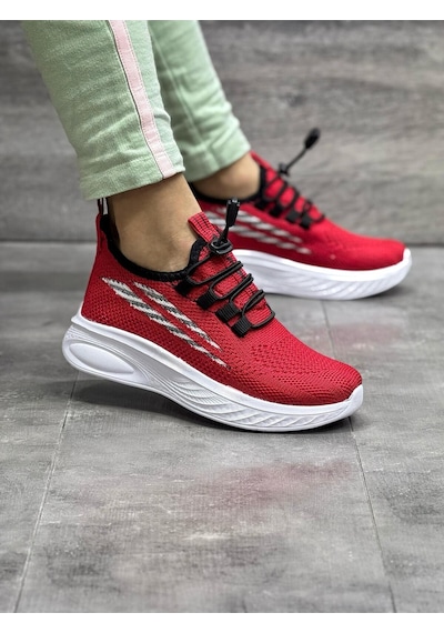 Tutınom Unisex Ortopedik Yumuşak Taban Günlük Yazlık Sneaker Spor Ayakkabı Kırmızı