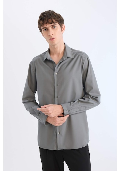DeFacto Regular Fit Polo Yaka Uzun Kollu Gömlek E3242AX25SPKH496