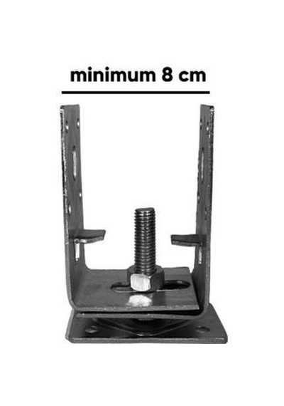 M14 Ayarlı Tablalı Kaliteli Sağlam Sac Pergule Ayağı 2,5 Mm Tabalı Vidalı