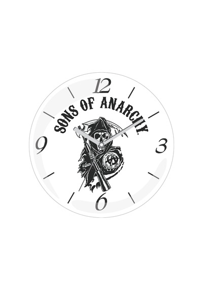 Sons Of Anarshi 30 Cm Bombeli Gerçek Cam Duvar Saati Siyah