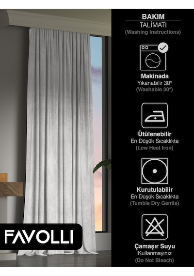 Br Favolli Kadife Dokulu Taş Rengi Ada Fon Perde Ekstrafor Büzgülü Dream Series Taş Rengi