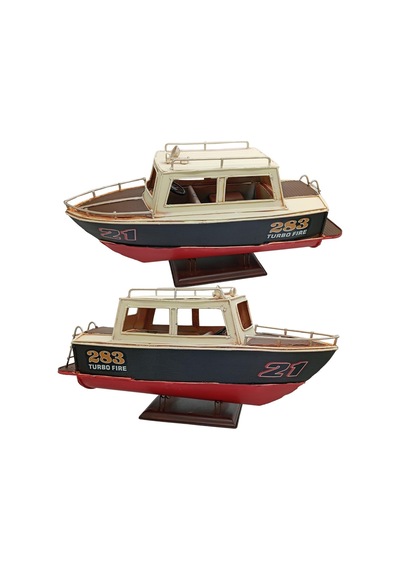 Dekoratif Metal Sürat Teknesi Hız Botu 34cm