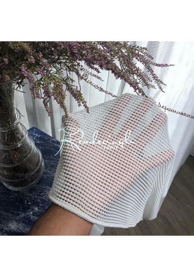 Tül Perde Brillant Makreme Desen 4 Farklı Renk Seçeneği Krem