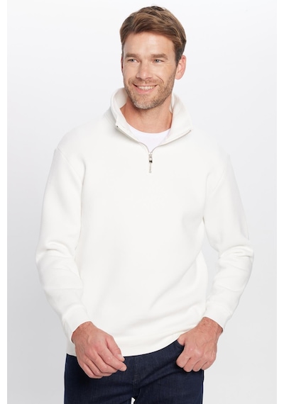 Tudors Unisex Relax Fit Rahat Kesim Pamuklu İçi Polarlı Yarım Fermuarlı Beyaz Dik Yaka Sweatshirt-31443 Beyaz Tudors Unisex Relax Fit Rahat Kesim Pamuklu İçi Polarlı Yarım Fermuarlı Beyaz Dik Yaka Sweatshirt-31443 Beyaz