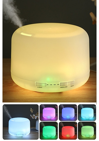 500 Ml Oda Hava Nemlendiricisi Rgb Işık Gece Lambalı Desenli Zama