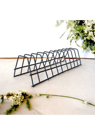 Tabaklık Rafı- Tencere Kapak Düzenleyici-tabak Kurutmalık -10 Bölmeli Antrasit Stand Metal 34 X 25 G Diğer