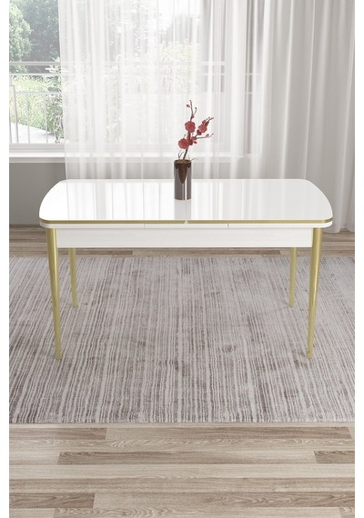 Canisa Edaf Serisi 80x132 Açılabilir Beyaz Mutfak Masa Takımı 6 Cappucino Sandalye Gold Detay Masa Beyaz Sandalye Antrasit Ayak Gold Canisa Edaf Serisi 80x132 Açılabilir Beyaz Mutfak Masa Takımı 6 Cappucino Sandalye Gold Detay Masa Beyaz Sandalye Antrasit Ayak Gold
