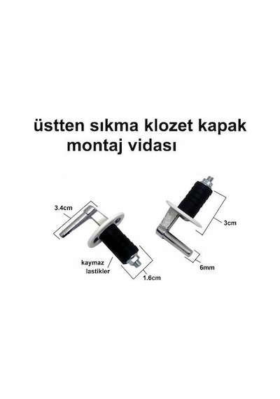 Tuvalet Metal Klozet Kapağı Montaj Vidası Üsten Sıkıştırmalı Tuvalet Metal Klozet Kapağı Montaj Vidası Üsten Sıkıştırmalı