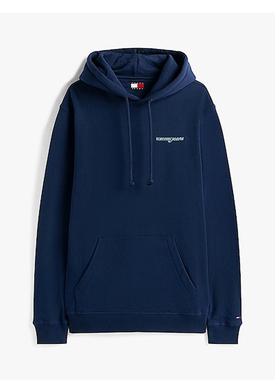 Tommy Hilfiger Tjm Reg Blur Scrpt Bck Hood Ext Erkek Mavi Kazak - Dm0dm22112 Mavi