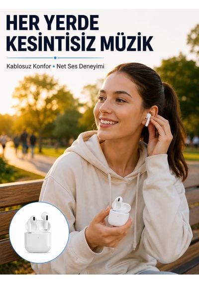 Bluetooth Kulaklık Beyaz Çhassasiyet Cevaplama Dokunmatik Kontrol Kablosuz Yeni Nesil 1