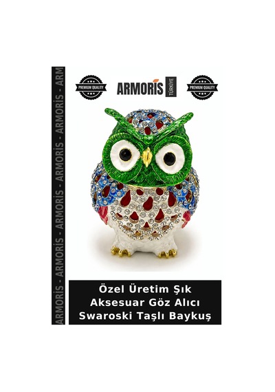 Özel Üretim Şık Aksesuar Göz Alıcı Swaroski Taşlı Baykuş