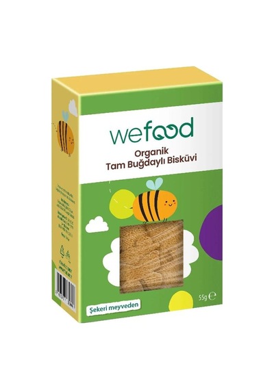 Wefood Organik Kids Tam Buğdaylı Bisküvi 55 Gr