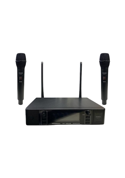 Rose Rw-211-ee Uhf Kablosuz Telsiz Çift El Mikrofon 2x100 Kanal